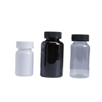Bouteille en plastique à grande ouverture avec bouchon à vis épaissi, multi-tailles, pour comprimés solides et capsules, en stock