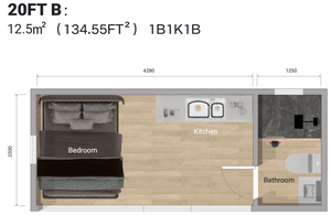 Cabine de luxe préfabriquée de type bungalow Apple de 20 pieds, de qualité hôtelière, avec salle de bain privée, prête à l'emploi pour les vacances - Product Image 4