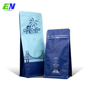 Recyclable side zipper aluminum foil inner square shaped stand up plastic bag for coffee packaging