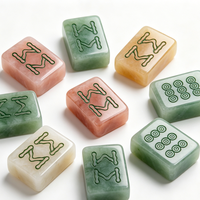 Jeu de Mahjong américain d'usine, tuiles monocouche effet jade, esthétique pastel, style occidental, pour jeu en intérieur, extérieur et en voyage