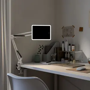 Toptan Light Up ofis kare makyaj masası aynası ile Led ışık akıllı makyaj masası masa masaüstü kozmetik ayna