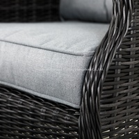 Joyeleisure Zeitgenössisches Aluminium-Gartenmöbel-Set mit Rattan-Liegesofa für Landhaus, Apartment, Wohnzimmer und Hotel