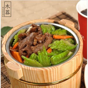 Seau en bois pour riz, seau en bois pour restaurants, tables, hôtels, petits seaux à riz, vaisselle, seaux isothermes pour légumes - Product Image 1