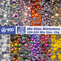VDD Hotfix SS6-SS30 Mélange de tailles Strass en verre de qualité supérieure Cristaux plats à dos plat Pierres scintillantes pour vêtements Décoration de robes de mariée