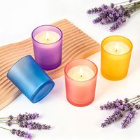 Vente en gros de contenants de bougies en verre de luxe de 8 oz, pot à bougie en verre personnalisé avec couvercle en métal et couvercle en bois