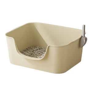 Bac à litière pour chat Offre Spéciale accessoire PP tapis plateau avec 20L espace intérieur ouverture rapide grand accès nettoyage facile matière plastique durable - Product Image 1