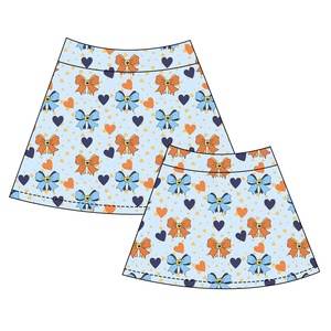 Falda de seda de leche para mujer con pantalón corto interior, al por mayor, conjunto mamá e hija, uso diario, material suave, más opciones de estampados, falda de cintura alta - Product Image 2