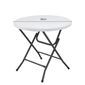 Tavolo Bistrot Pieghevole Moderno di Alta Qualità per Giardino e Uso Alberghiero, Tavolo Alto Pieghevole in Plastica per Campeggio - Product Image 2