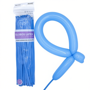 Ballons en latex Party Love 260s bleus 50 pièces en forme de chiffres pour décoration de fête d'anniversaire jetables pour enfants - Product Image 3