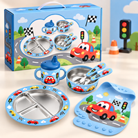 Ensemble d'alimentation pour bébé personnalisé OEM avec plusieurs motifs de fêtes et emballage en boîte cadeau pour la vente en gros