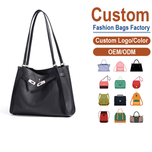 Sac fourre-tout en cuir de vachette noir, grand format, minimaliste, luxe léger, polyvalent pour le quotidien, grande capacité, sac à bandoulière, petite série - Product Image 1