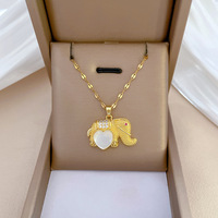 Collar de Elefante Chapado en Oro, Resistente al Agua, de Acero Inoxidable, Sin Deslustre, de Fanhua Jewelry, Éxito de Ventas en TikTok