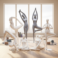 Maniquí de Fibra de Vidrio Femenino de Cuerpo Completo Sentado con Cabeza para Exhibición de Ropa Interior, Soporte de Exhibición, Modelo para Yoga y Pilates