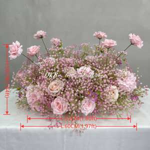 Arrangements floraux d'allée en soie personnalisés décorations d'allée de mariage fleurs disposition de scène de mariage allée de fleurs de fiançailles - Product Image 2