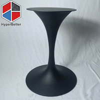 Pieds de table tulipe ovale en fibre de verre noir mat pour meubles de table à manger