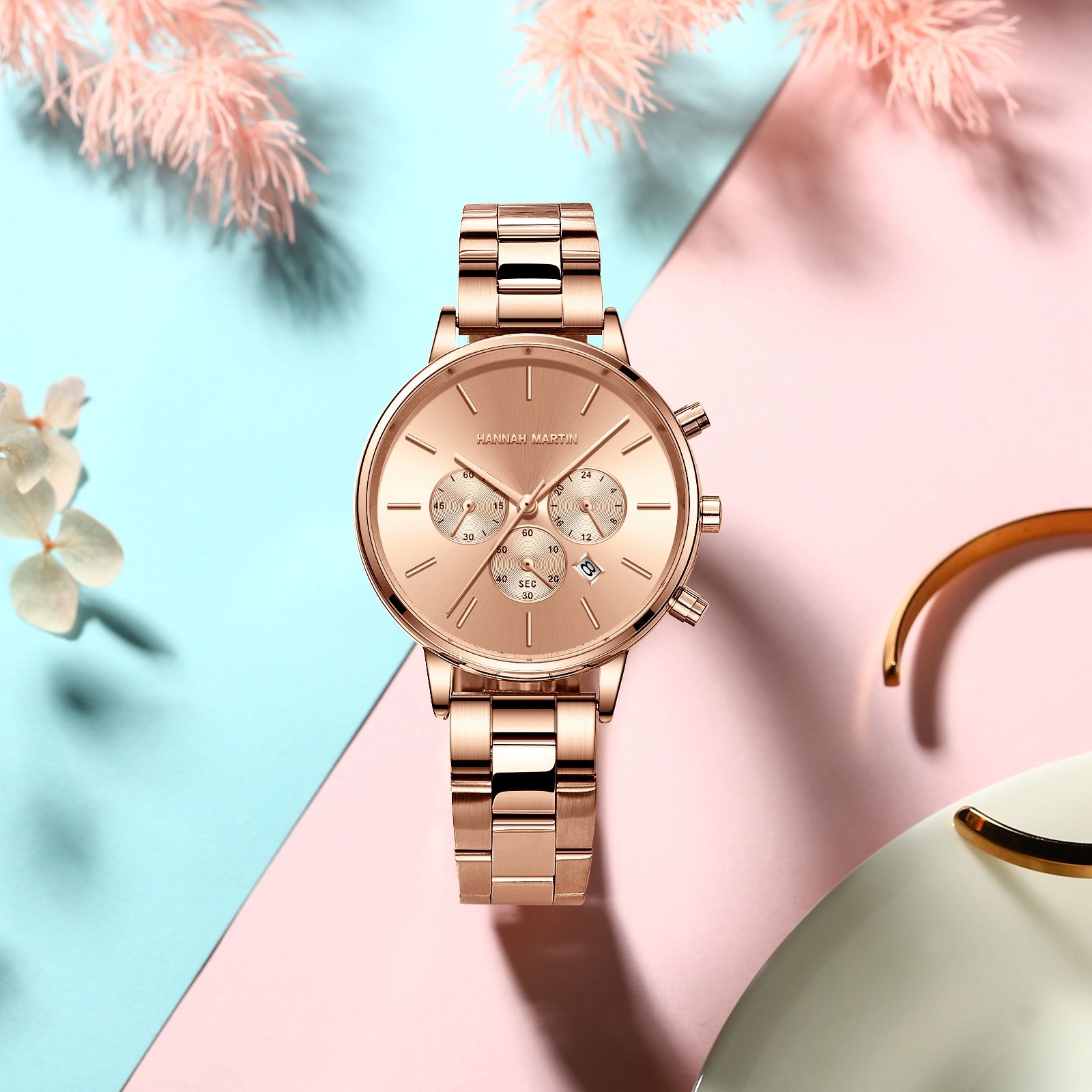 Hannah Martin Watch 1101 Elegant Silver Quartz Timepiece