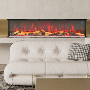 Cheminée électrique moderne à 3 côtés avec flamme réaliste de haute qualité, pour usage intérieur, foyer décoratif - Product Image 6