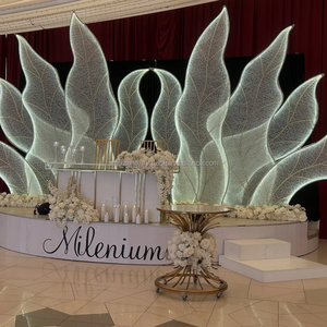 SMOOTH High Quality Leaves mesh With Light Metal Wedding Led <b>Backdrop</b> <b>stand</b> Event Decor - Product Image 1