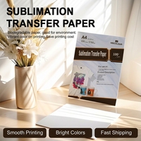 Papier de sublimation OEM 100 g/m² A4, 100 feuilles, papier transfert jet d'encre pour t-shirts en polyester, mugs, tapis de souris et cadeaux