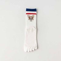 Chaussettes de sport Bioserica Era Crew à cinq doigts en coton anti-odeur, antidérapantes, pour Pilates, fitness en salle, danse, avec grip