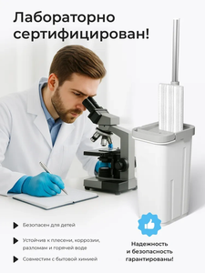 แปรงปัดขนสัตว์ ฟองน้ำคลุมแปรง ยางปาดน้ำ ไม้ถูพื้นแบบแบนพร้อมที่บิดน้ำ และถังขนาด 10 ลิตร สำหรับทำความสะอาดพื้น - Product Image 1