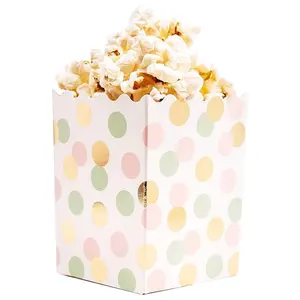 Nouveau Design Mini Polka Dot Pattern Popcorn Movie Night Boxes Avec Un Prix Raisonnable Pour La Fête Des Amis