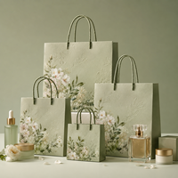 Sacs en papier personnalisés avec poignées découpées, pour emballages cadeaux, maquillage, beauté, durables, bruns, réutilisables