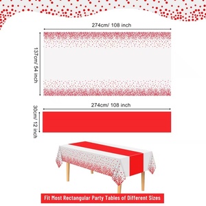 공장 맞춤 인쇄 로고 도매 프리미엄 플라스틱 린넨 테이블보 웨딩용 - Product Image 3