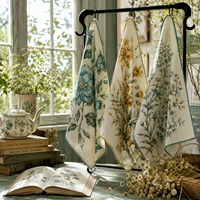 Essuie-tout de cuisine personnalisé Hoshom 100 % coton, imprimé, design sur mesure, faible MOQ, prix d'usine, vente en gros