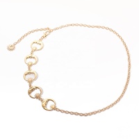 Vente en gros de ceinture à chaîne en argent et or avec tournesol de grande taille en métal longue taille corps ventre ceinture à chaîne bijoux accessoires