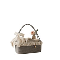 Panier de rangement carré en corde de coton tressée, style nordique, fabriqué en Chine, design fonctionnel, idéal pour les cadeaux sur le thème des bébés, les fruits, les jouets, les pique-niques