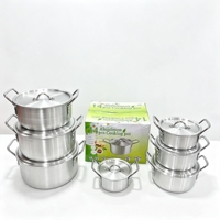 Batterie de cuisine antiadhésive en alliage d'aluminium, ensemble de casseroles en aluminium très vendu, batterie de cuisine épaissie, ensemble de marmites à soupe