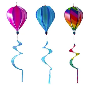 Heißluft ballon Wind Spinner Rotierende Pailletten Windmühle Windspiele Regenbogen Für Wind Twister Hängende Dekoration