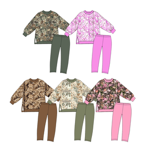 Précommande Ensemble Haut et Jupe pour Fille, Décontracté, Respirant, à Manches Longues, Fente Latérale, Imprimé Léopard, Vêtements pour Enfants - Product Image 3