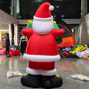 Nuevo diseño inflable Navidad Santa Claus 2M personalizado Blow Up Navidad enorme Navidad inflable dibujos animados Santa con LED - Product Image 4