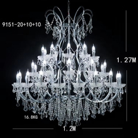 Lustre en cristal à LED de luxe de style européen en acrylique à diodes lumineuses de haute qualité, perles de cristal, éclairage pour scène de mariage, hôtel