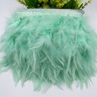 Haute qualité pas cher dinde plume frange garnitures blanc teint plume pour vêtements robe bricolage artisanat Costume