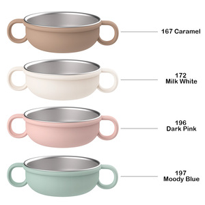 Bol d'alimentation pour bébé en acier inoxydable 304, isolant thermique, résistant aux chutes, pour enfant de 0 à 12 mois, avec poignées - Product Image 1