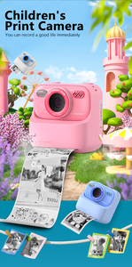 กล้องถ่ายรูปเด็ก Sourcing Ark Pink รุ่นพิมพ์ภาพทันที ความละเอียด 1080P ซูม 16 เท่า พร้อมเครื่องพิมพ์ภาพ CMOS ของเล่นสำหรับเด็ก รุ่น P79 - Product Image 4