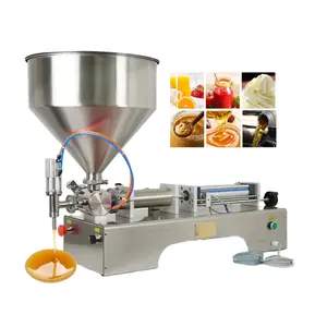 MOBOTECH Horizontal Pneumatic Semi-automatic Tabletop Paste Filling Machine Shampoo Cosmetic Cream Liquid Filler