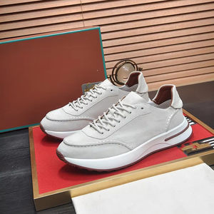 Moda cuero genuino casual hombres nubuck cuero plano con cordones zapatos deportivos transpirables zapatos de cuero de gamuza - Product Image 1