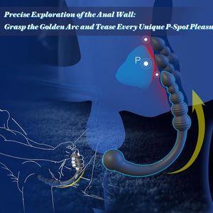 Massaggiatore Prostatico Maschile Vibrante con Perline Estraibili, Plug Anale a Doppio Uso, Design Portatile per Adulti - Product Image 4