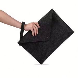 Housse pour ordinateur portable en tissu feutre, personnalisable en couleur, taille, logo et style d'emballage, pochette pour dossiers et documents pour le bureau - Product Image 3