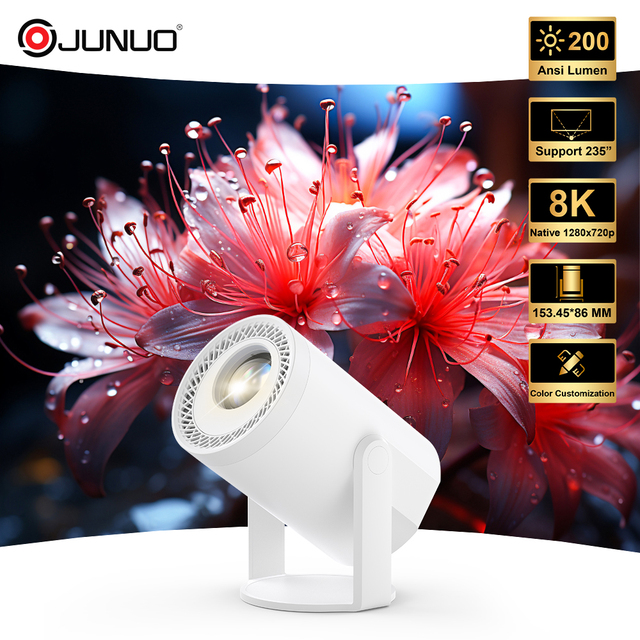 Cheaper Android Smart Bt Wifi 6 Screen 235 Inch Real 200 Ansi Lumens Home Theater Outdoor 4K Lcd HD Portable Mini Projector
