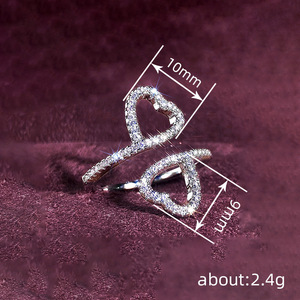 Anello Aperto a Cuore per Donne, Gioiello da Dito Elegante e alla Moda - Product Image 4