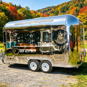 Cuisine mobile d'extérieur, remorque de restauration entièrement équipée, camion de restauration pour hot-dogs, glaces, café, pizzas, avec cuisine complète - Product Image 1
