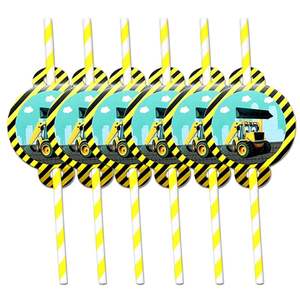 Carta personalizzata stuzzicadenti Cake Topper autocarro con cassone ribaltabile veicoli da costruzione escavatori festa di <span class=keywords><strong>compleanno</strong></span> <span class=keywords><strong>torta</strong></span> decorazioni forniture - Product Image 3