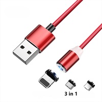 Kabel pengisi daya Cepat Usb 1M 2M, untuk iPhone Android, perangkat ponsel, kabel pengisian daya magnetik untuk iPhone