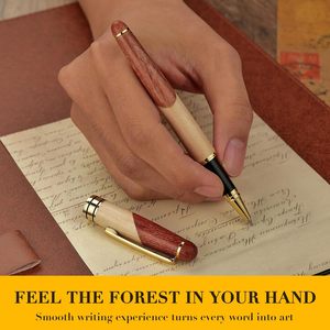 Juego de Bolígrafos de Lujo BEILUNER de Madera de Arce - Elegantes Artículos de Escritura para Oficina y Escuela en Caja de Regalo con Recambios Adicionales (Negro) - Product Image 4