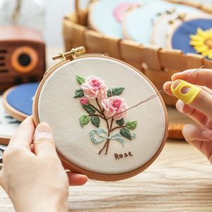 Hand Embroidery DIY Kit for Beginners Cross-Stitching & Needlework Art Fabric Gift Small Gifts & Boyfriend Clothes